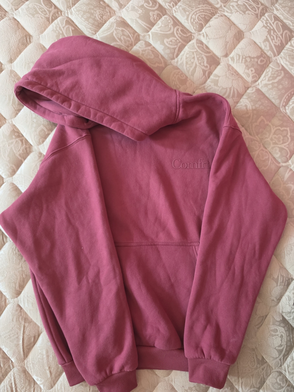 Relaxed Hooded Sweatshirt in Berry Pink